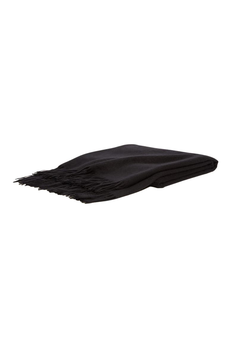 Remi Cashmere Throw Blanket, Alternate, color, Black