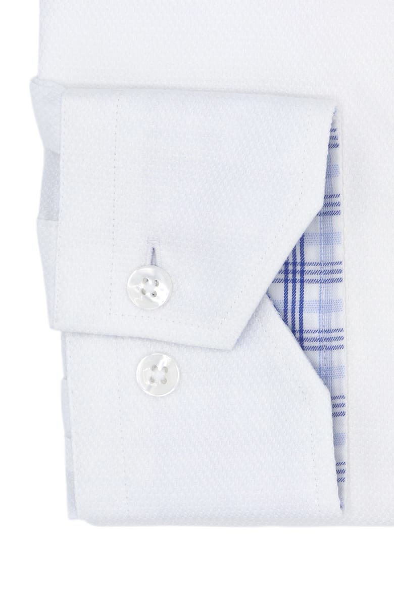 Lorenzo Uomo Solid Diamond Textured Trim Fit Dress Shirt, Alternate, color, 