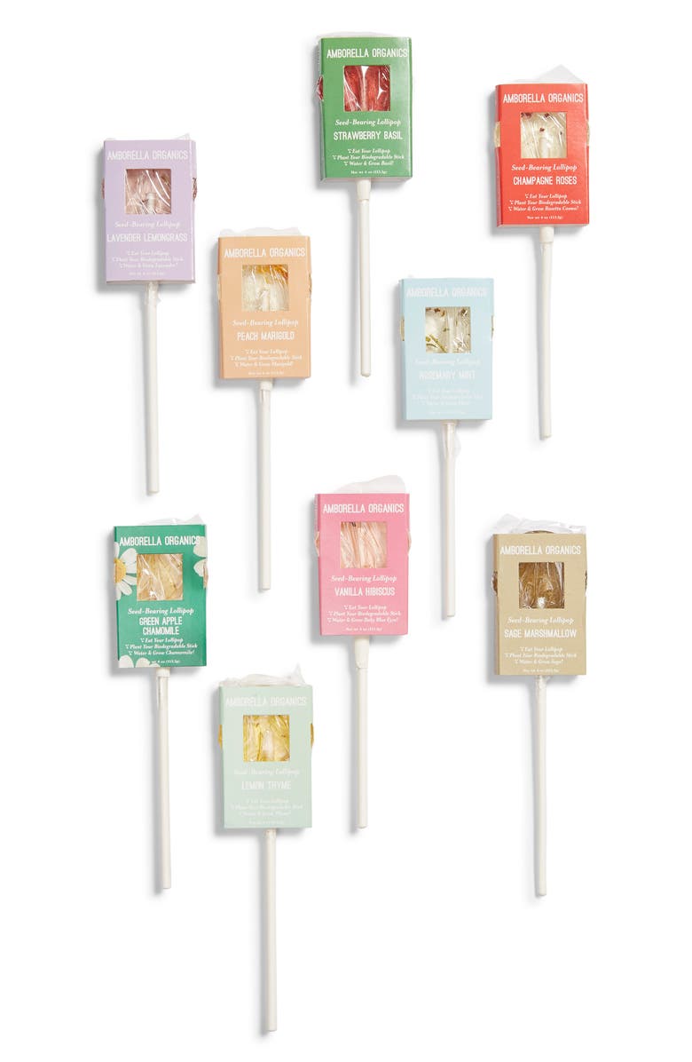 Amborella Organics Sucker for Plants 18-Piece Seed Based Lollipop Set, Main, color,