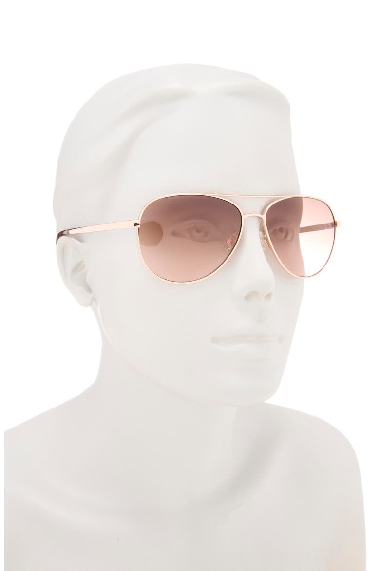 varese 52mm gradient pilot sunglasses, Alternate, color, ROSE GOLD