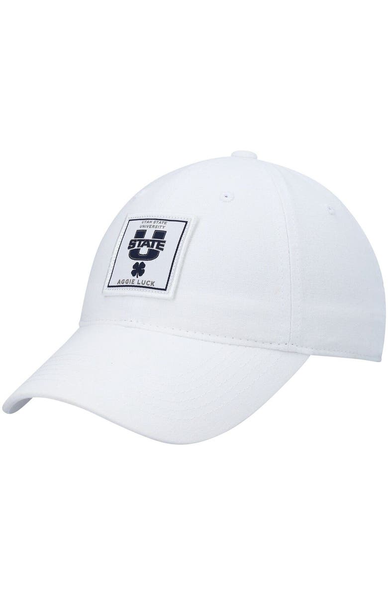 Black Clover Men's White Utah State Aggies Dream Adjustable Hat, Main, color, 