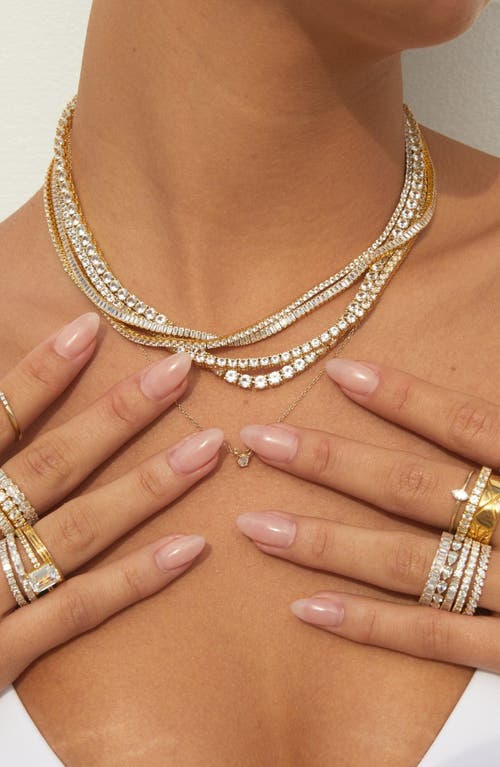 Aurate New York Lab Grown White Sapphire Tennis Necklace In Gold