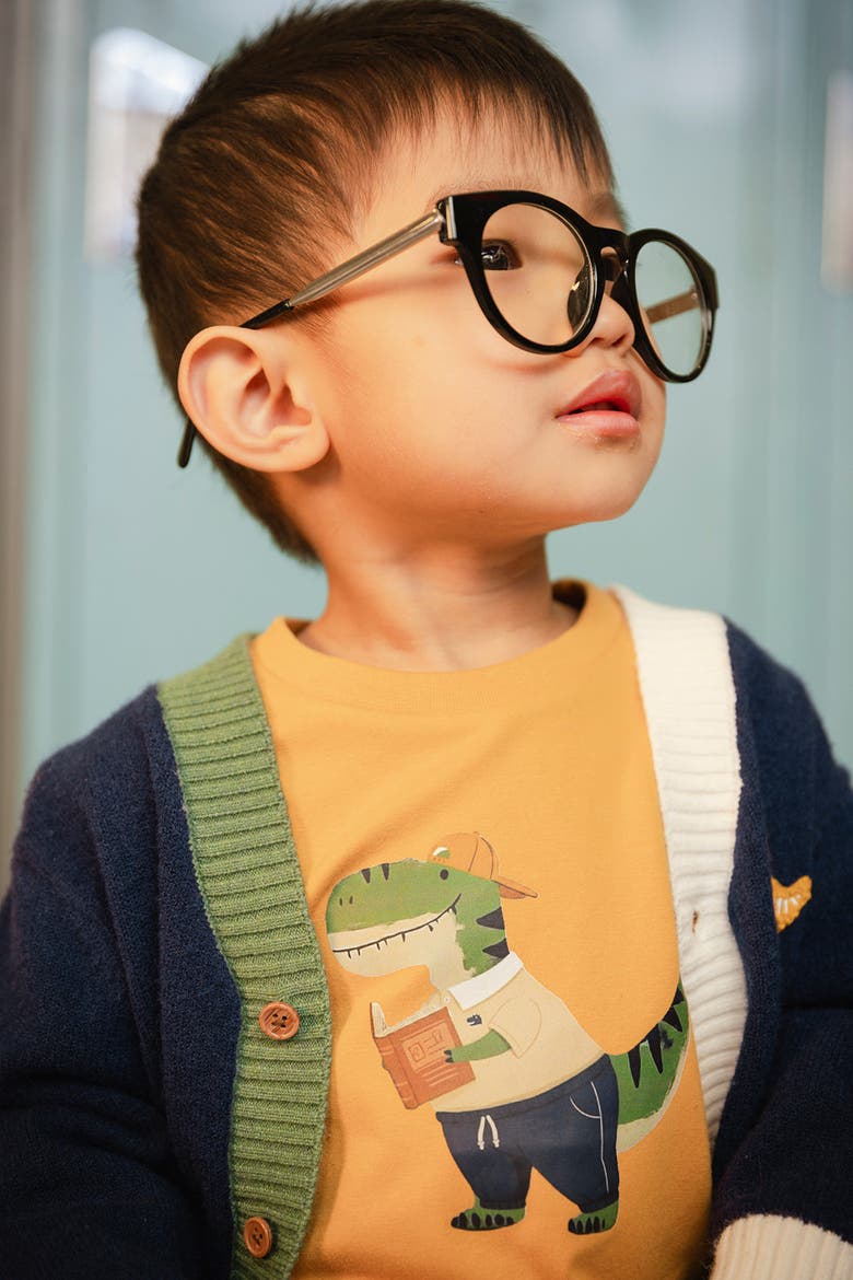 Organic Cotton Dino Applique Long Sleeve T-Shirt, Alternate, color, Mustard Yellow