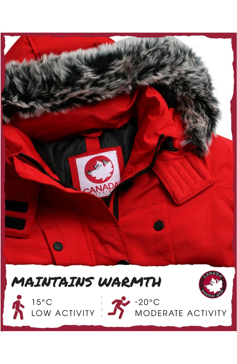 CANADA WEATHER GEAR Women's Long Winter Jacket, Alternate, color, Red