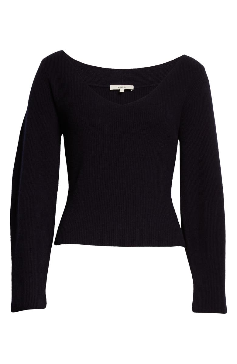 Vince Ribbed Wool & Cashmere Sweater, Alternate, color,