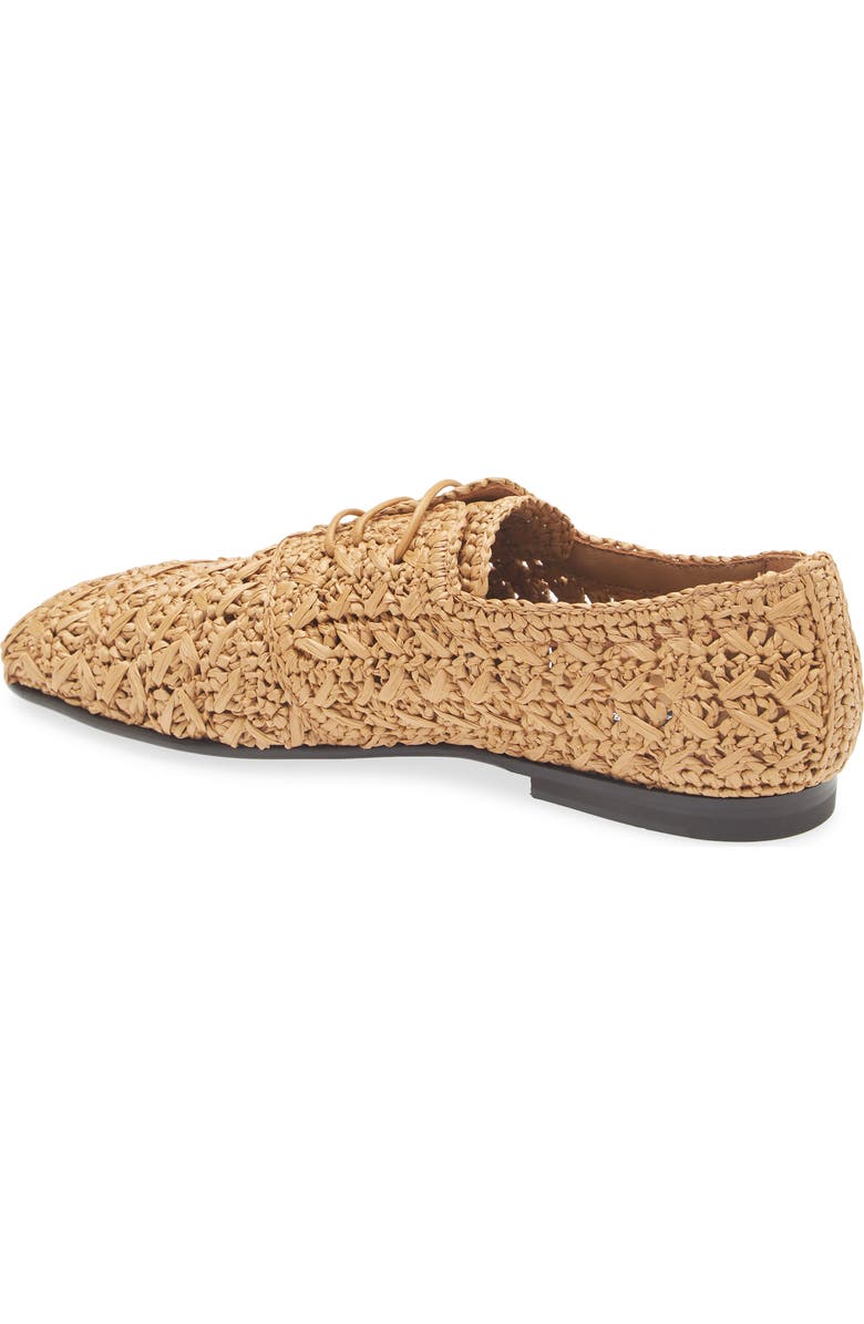 Dolce&Gabbana Raffia Lace-Up Loafer, Alternate, color, Naturale/ Cammello