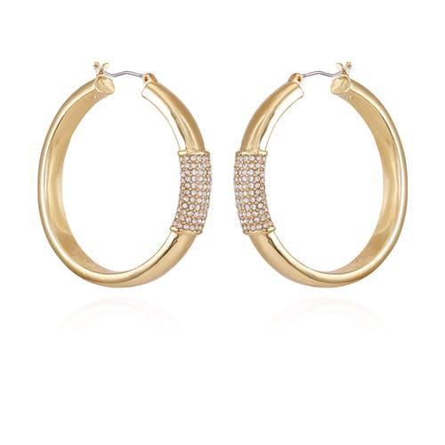 Vince Camuto Pave Centered Hoop Earrings In Gold