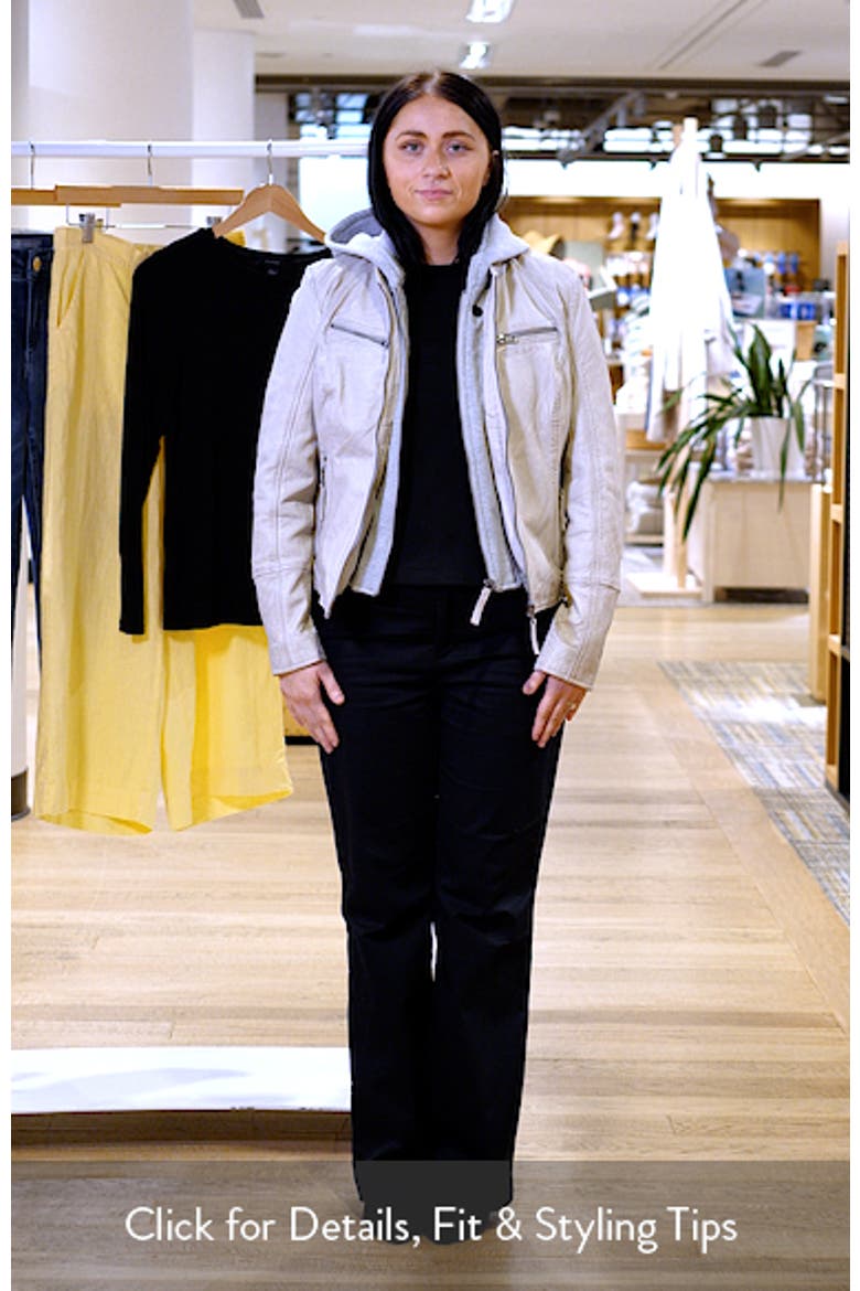 Nola Leather Jacket with Removable Hoodie video