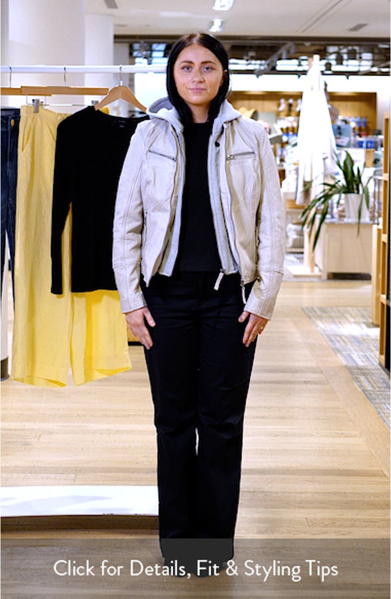 Nola Leather Jacket with Removable Hoodie, sales video thumbnail