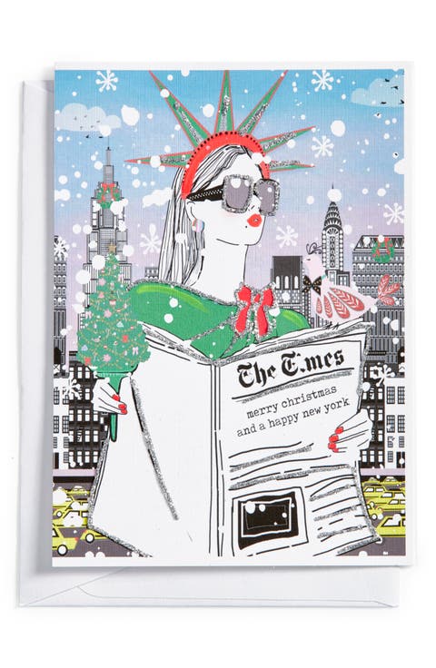 Merry Christmas & a Happy New York Greeting Card