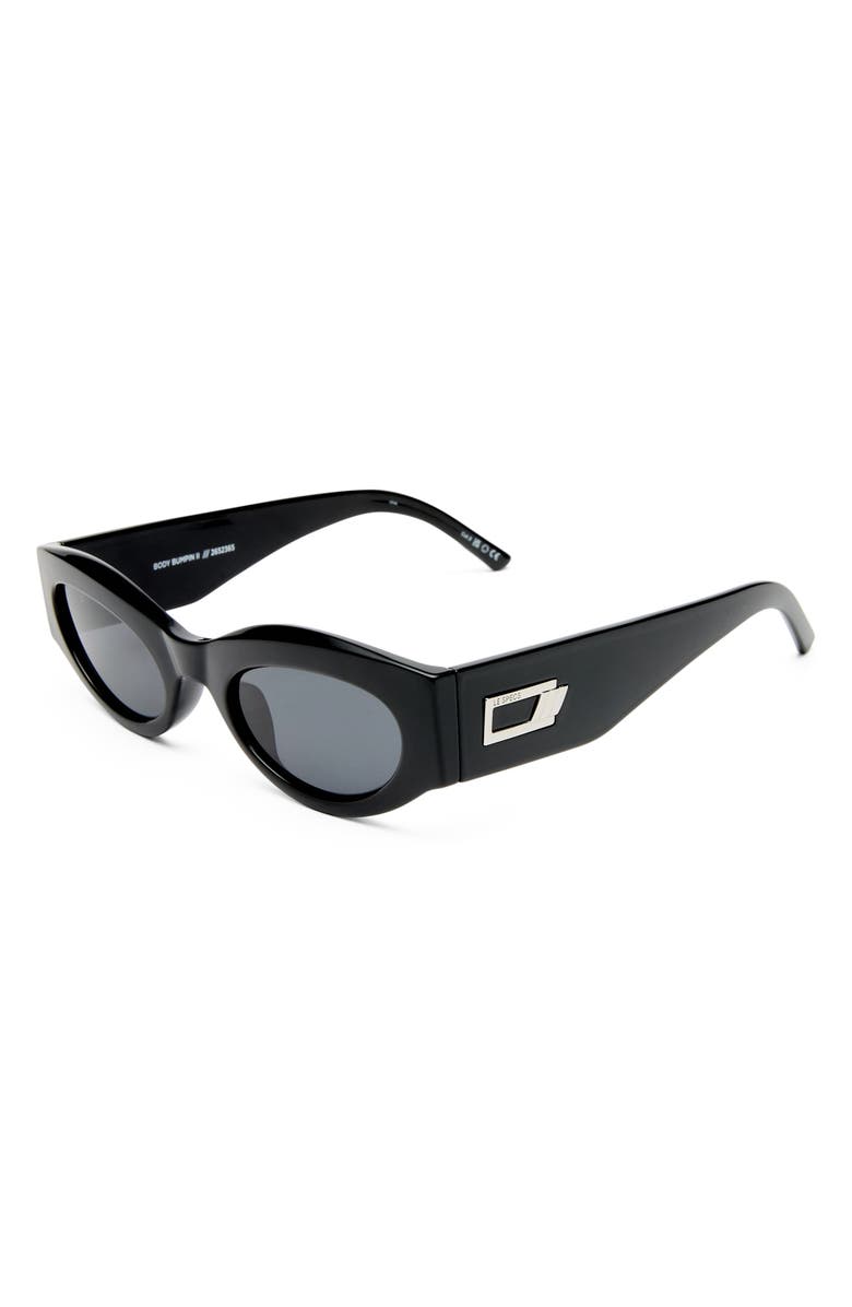 Le Specs Body Bumpin' II 50mm Oval Sunglasses, Alternate, color, Black