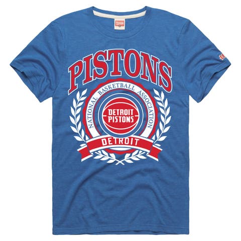 Unisex Homage Blue Detroit Pistons Crest Tri-Blend T-Shirt