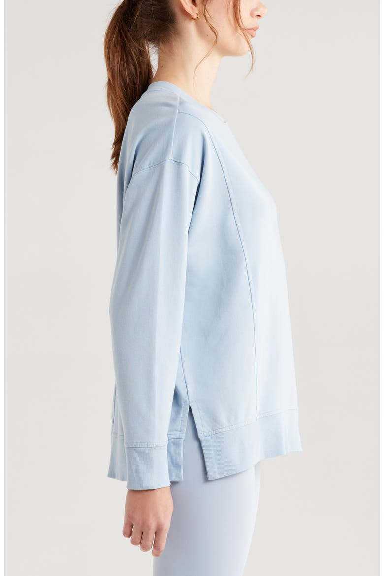 Luxe French Terry Sweatshirt, Alternate, color, BLUE FOG