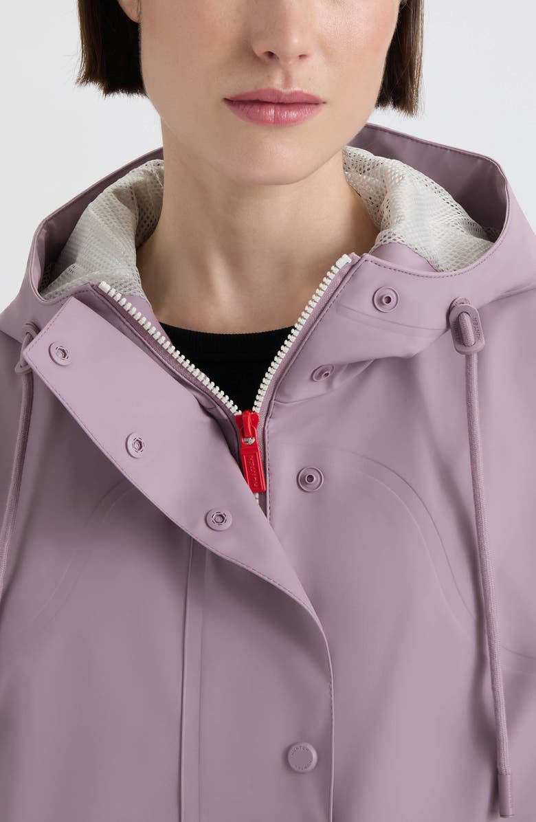 Hunter Abbey Short Rubberized Rain Jacket, Alternate, color, Dusty Lilac