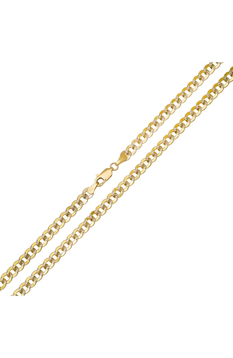 Queen Jewels Men's Diamond Cut Pavé Cubic Zirconia Chain Necklace, Alternate, color, Gold