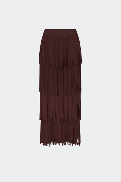 Za Za Knit Fringe Skirt