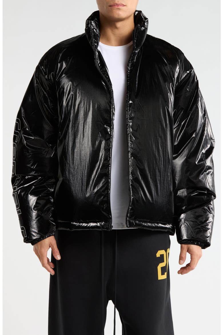 Puffer Jacket, Main, color, METALLIC BLACK