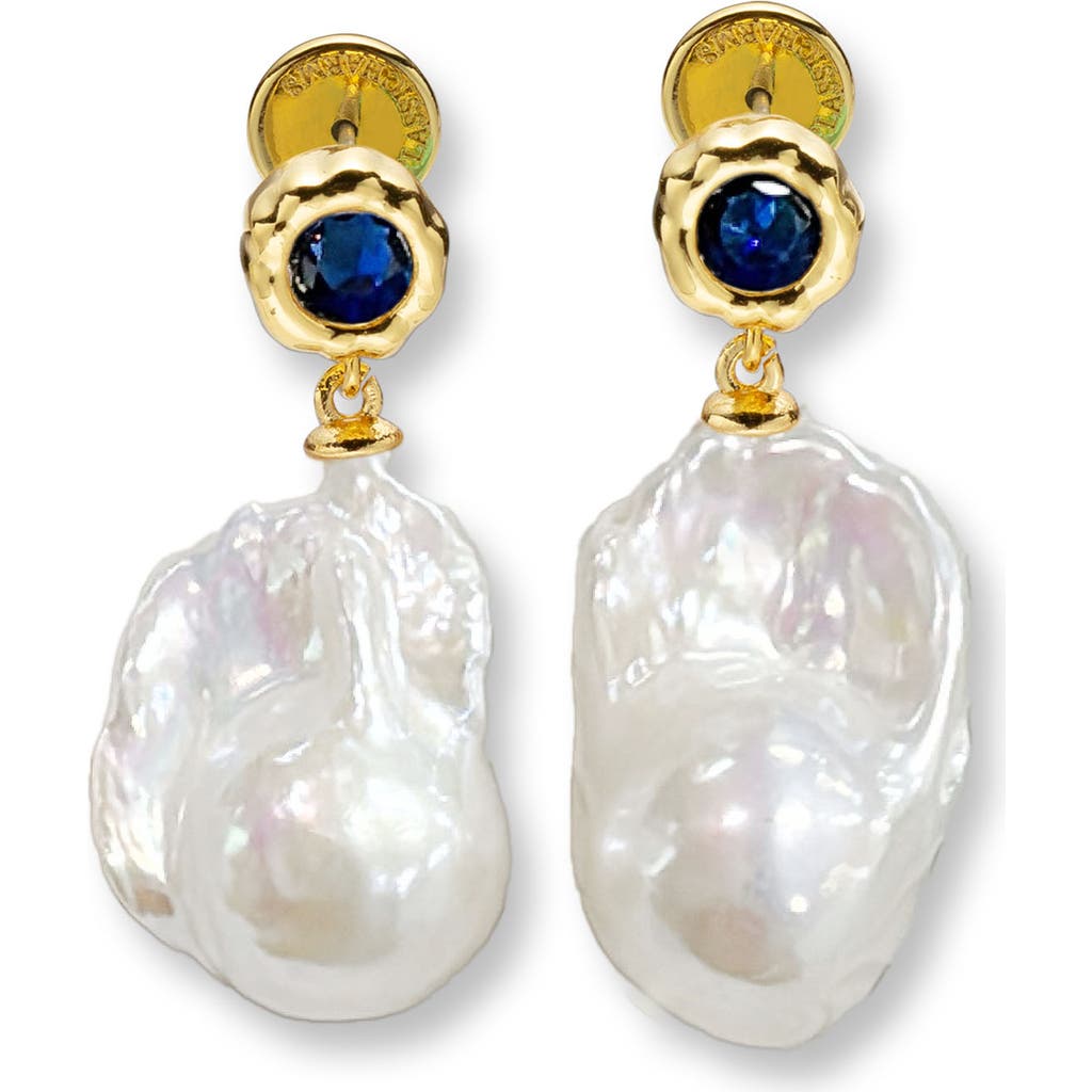 Classicharms Skyler Freshwater Baroque Pearl Drop Earrings In Brown