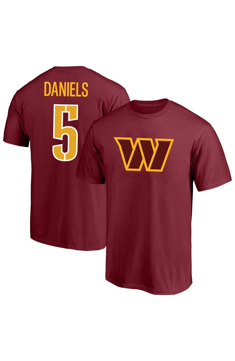 FANATICS Men's Fanatics Jayden Daniels Burgundy Washington Commanders Big & Tall Player Name & Number T-Shirt, Main, color, Burgundy