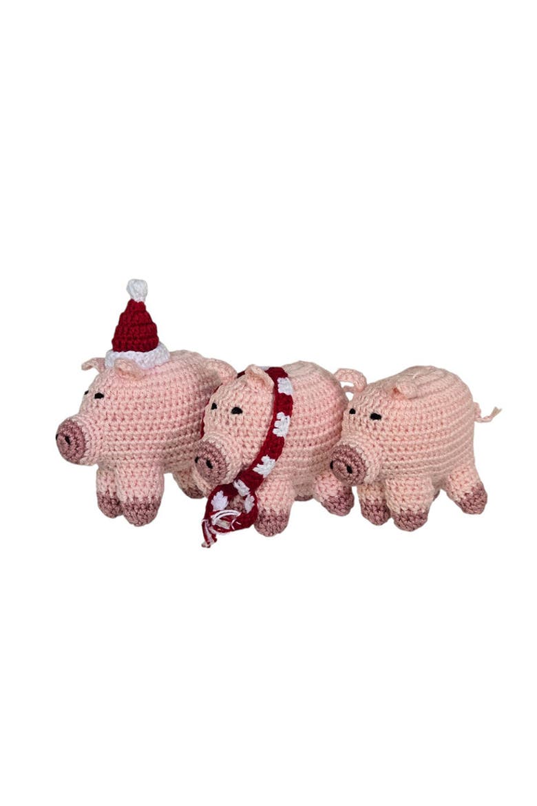Crochet Pig Ornaments, Main, color, Pink
