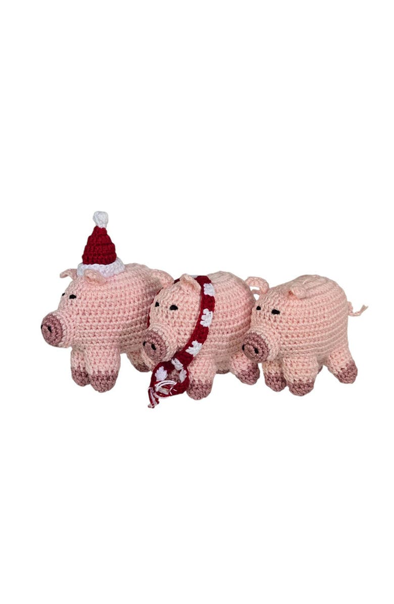Melange Collection Crochet Pig Ornaments, Main, color, Pink