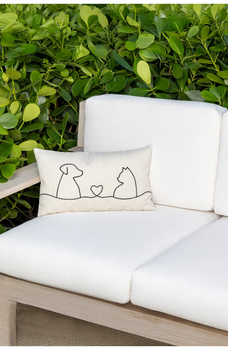 Elaine Smith Faithful Friends Hand Embroidered Indoor & Outdoor Woven Accent Pillow, Alternate, color, Friends