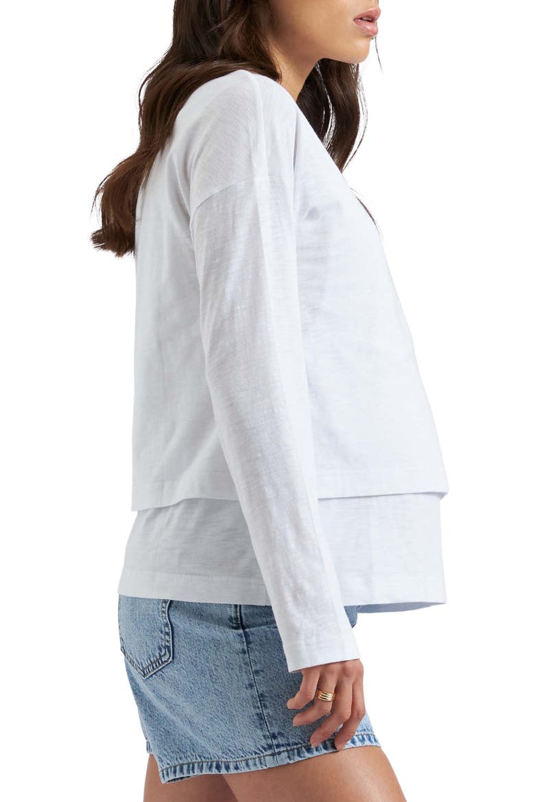 Claud Long Sleeve Nursing Top, Alternate, color, WHITE
