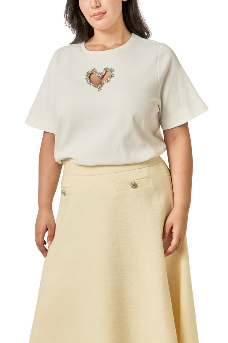 Heart Cutout T-Shirt, Alternate, color, WHITE