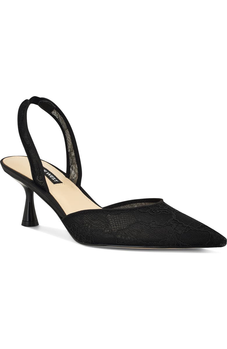 Nine West Rizze Slingback Pointed Toe Kitten Heel Pump, Main, color,