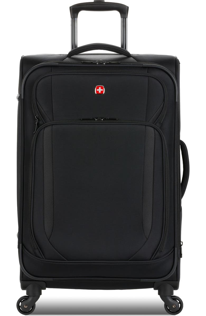 SWISSGEAR 24-Inch Softside Spinner Luggage, Main, color, Black