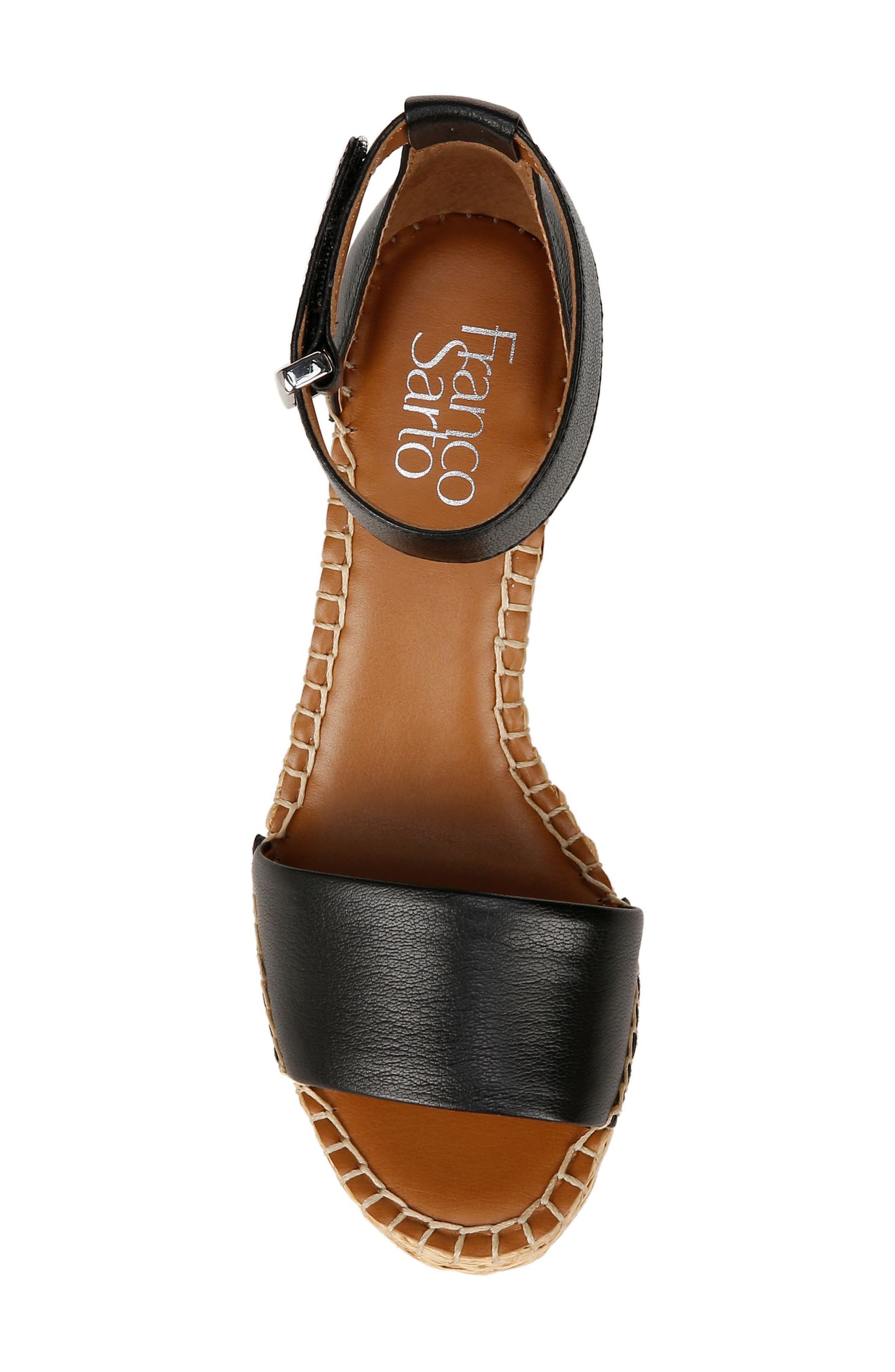 Franco Sarto Clemens Ankle Strap Platform Wedge Sandal, Alternate, color, Black