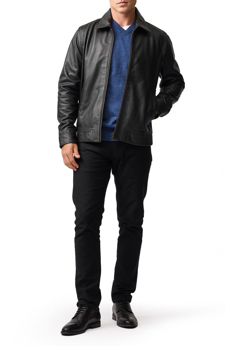 Rodd & Gunn Leadervale Leather Jacket, Alternate, color, Nero