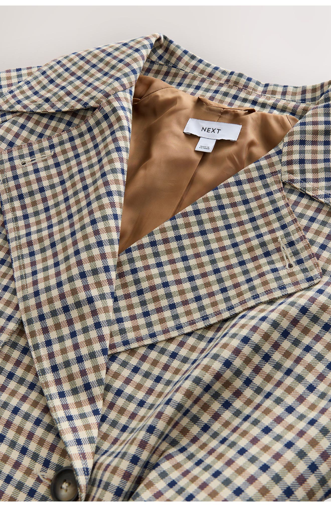 Check Double Breasted Trench Coat - image 2