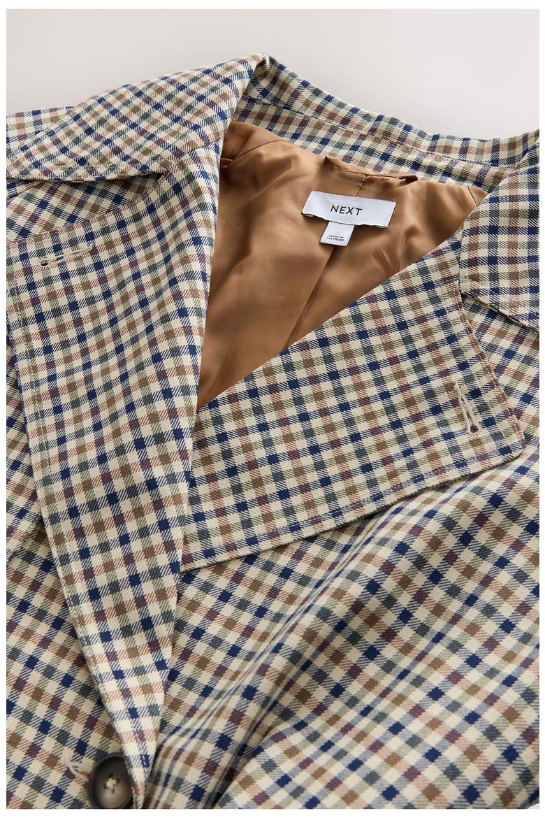 Check Double Breasted Trench Coat, Alternate, color, CHECK