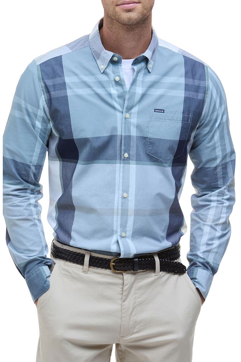 Harris Trim Fit Exploded Check Cotton Button-Down Shirt, Main, color, NORTHSHORE TARTAN