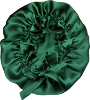 SILKSILKY Pure Silk Double Layer Bonnet with Ribbon