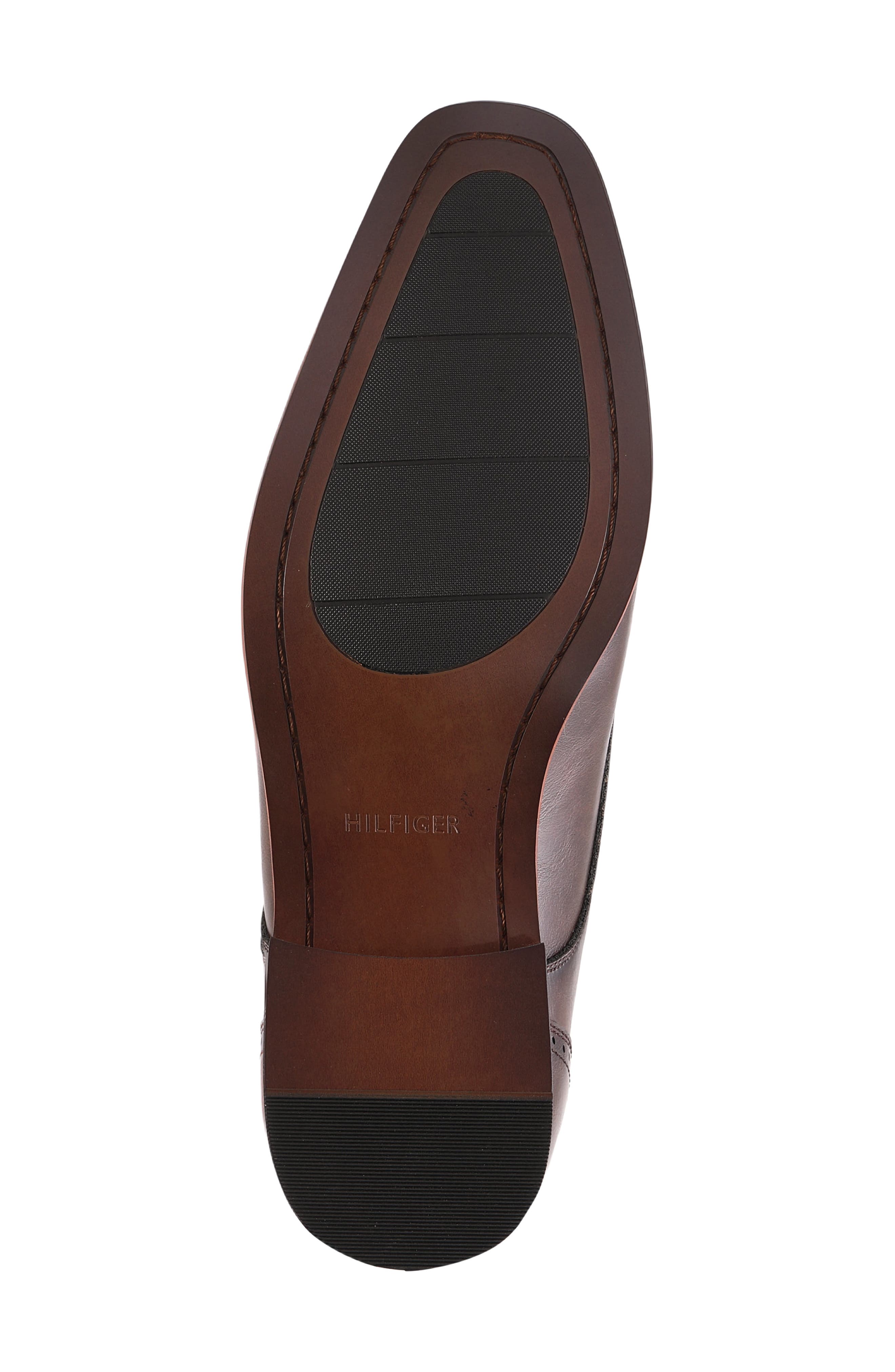 Solven Faux Leather Cap Toe Oxford, Alternate, color, DARK BROWN