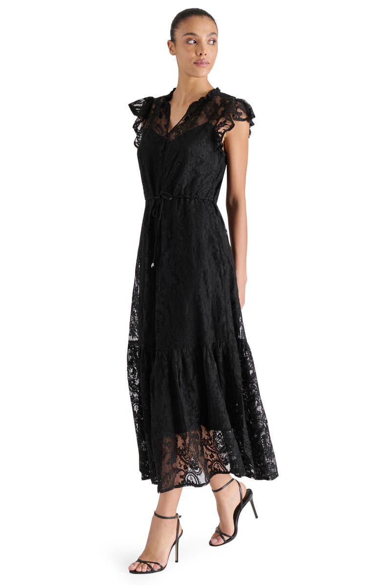 Steve Madden Osiris Lace Maxi Dress, Alternate, color, Black