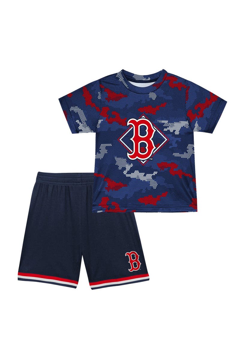 Outerstuff Toddler Fanatics Branded Navy Boston Red Sox Field Ball T-Shirt & Shorts Set, Alternate, color, 