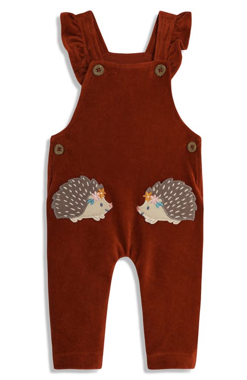 JOJO MAMAN BÉBÉ JOJO MAMAN BEBE PRINT LONG SLEEVE TOP & HEDGEHOG APPLIQUÉ CORDUROY OVERALLS SET
