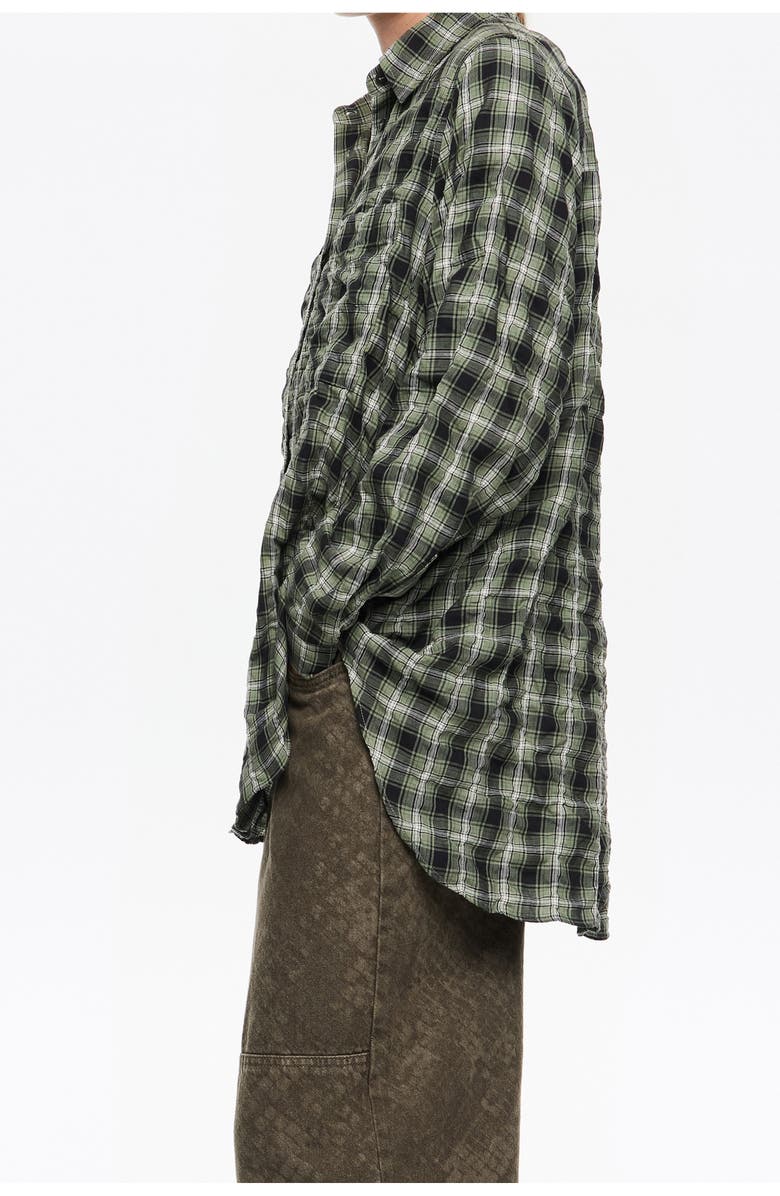 Bimba y Lola Checked Textured Shirt, Alternate, color, Green