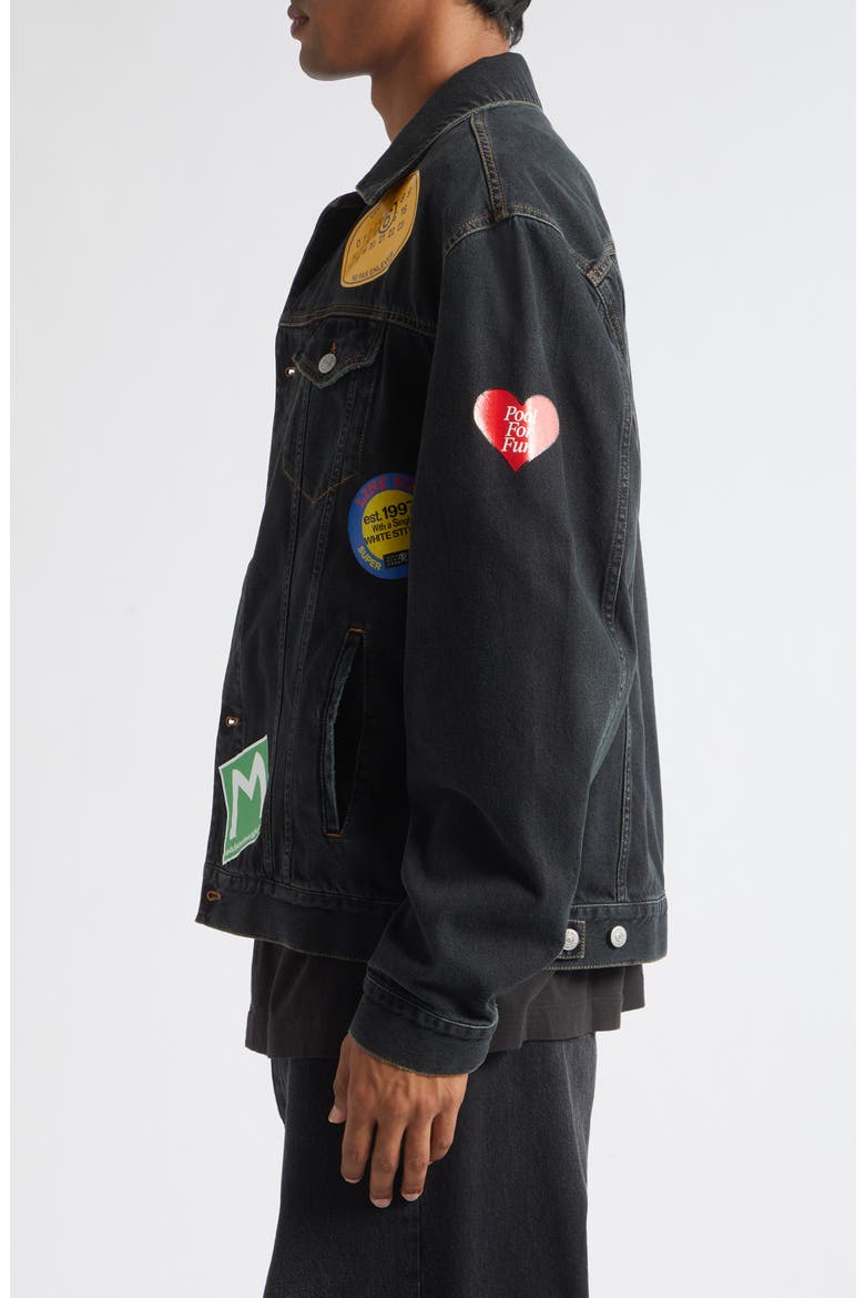 Denim Trucker Jacket, Alternate, color, DARK BLUE
