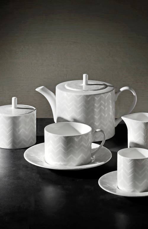 Missoni Home Tableware Tea Pot Or Coffee Pot Zig Zag White Diam. 4.75", H 4.5"