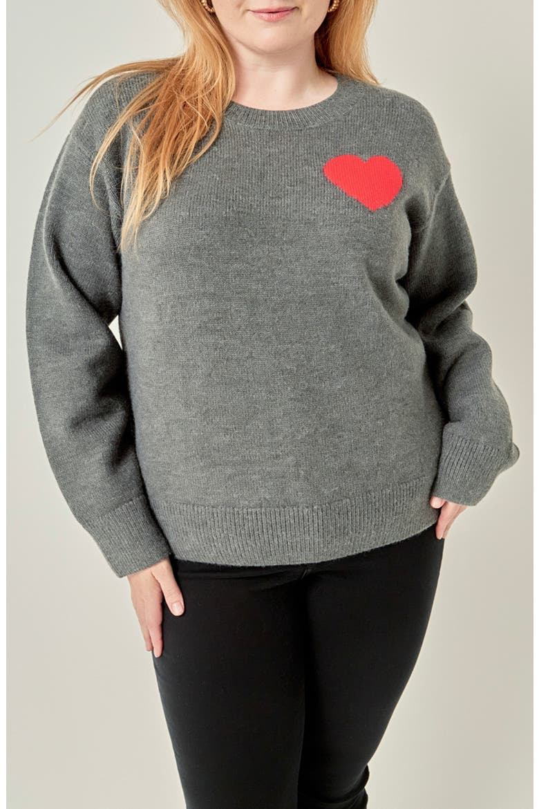 Heart Sweater, Main, color, CHARCOAL