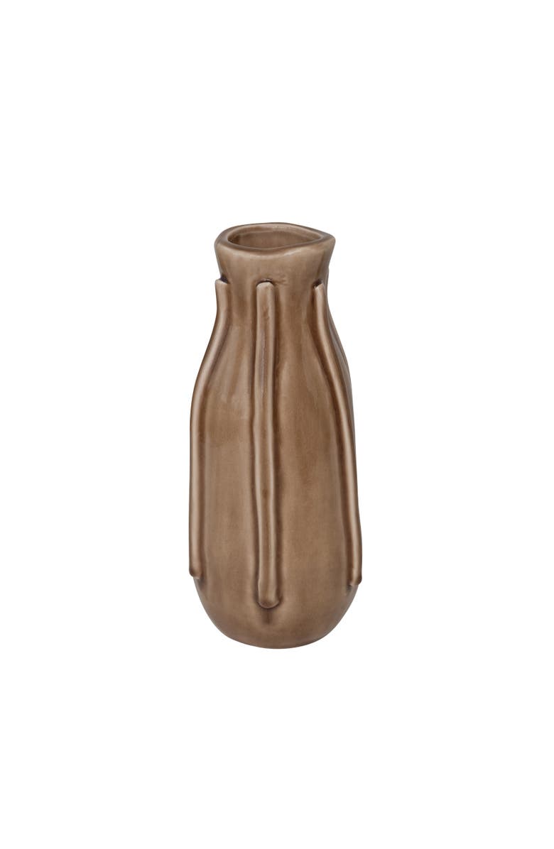 Storied Home Bloomingville Embossed Ceramic Vase, Brown Reactive Glaze, Main, color, 
