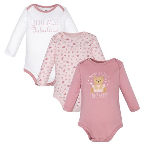 Essential All-Cotton Long-Sleeve Bodysuit Three-Piece Pack (Baby)