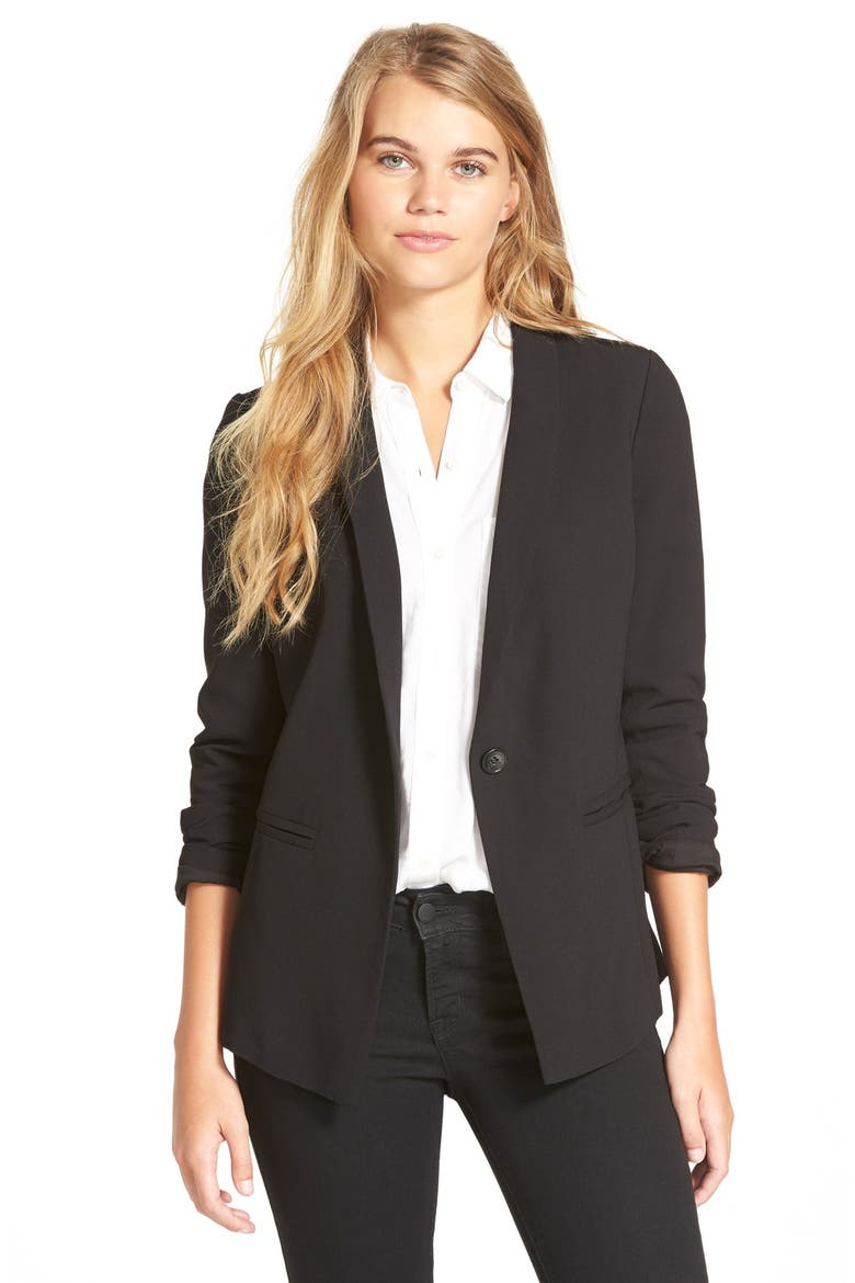 Frenchi® Tuxedo Blazer, Main, color, BLACK