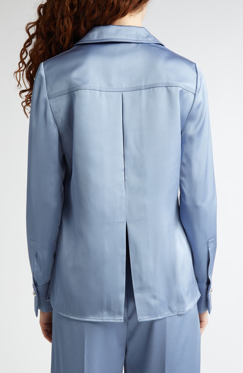 Stine Goya Collared Fitted Recycled Polyester Satin Button-Up Shirt, Alternate, color, 