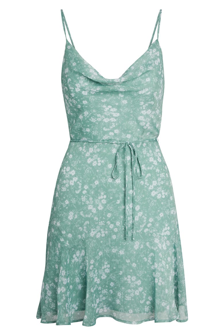 Willow Freddie Floral Print Sleeveless Minidress, Alternate, color, SAGE
