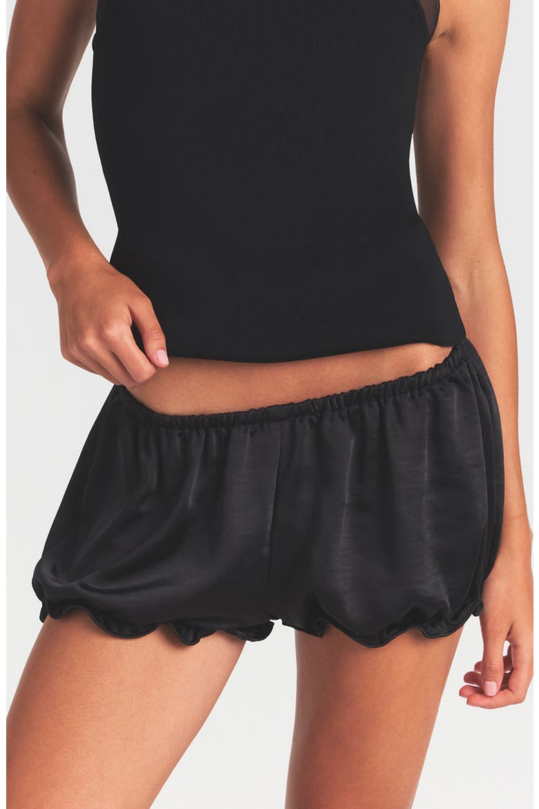 Lightweight Satin Shorts, Alternate, color, OBSIDIAN